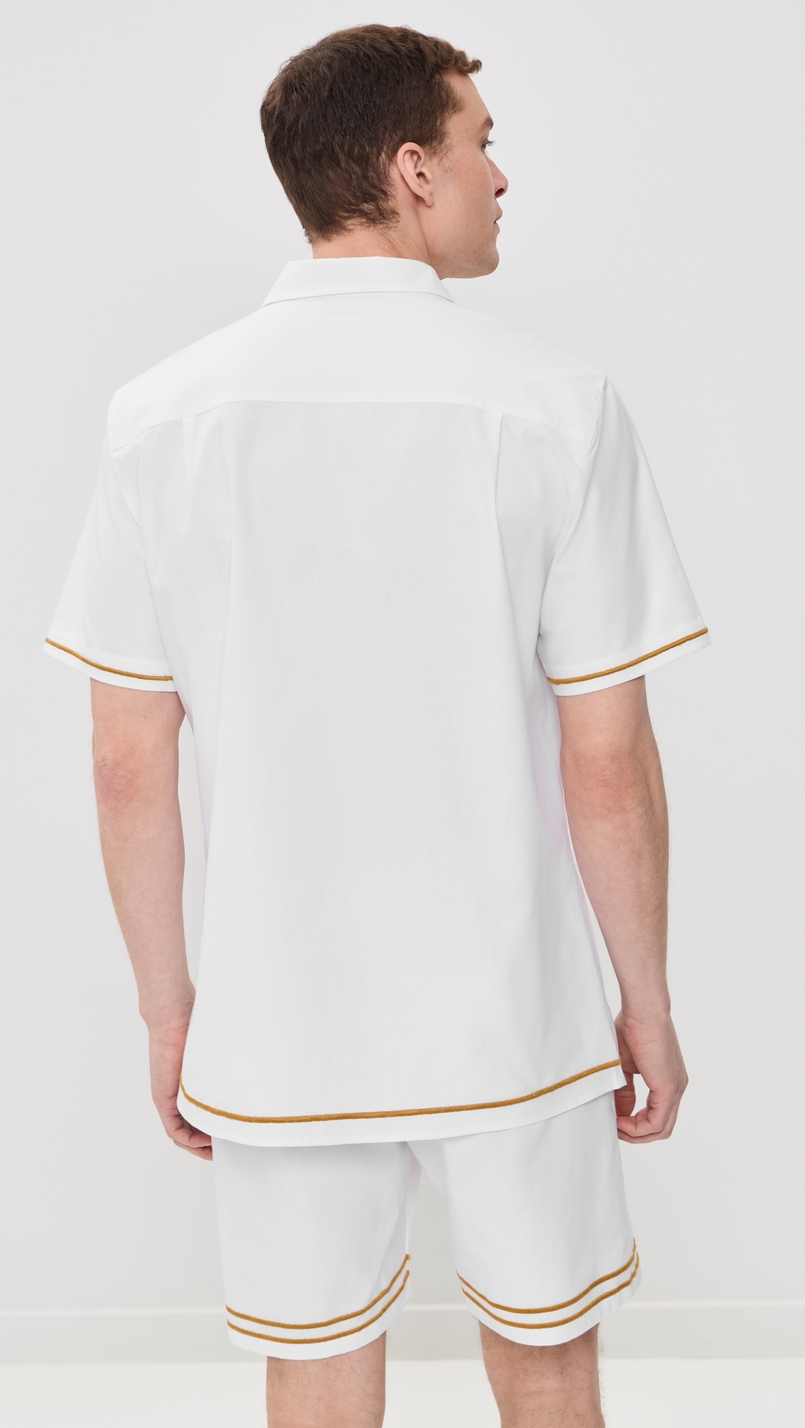 Efe Embroidered Linen Camp Shirt White