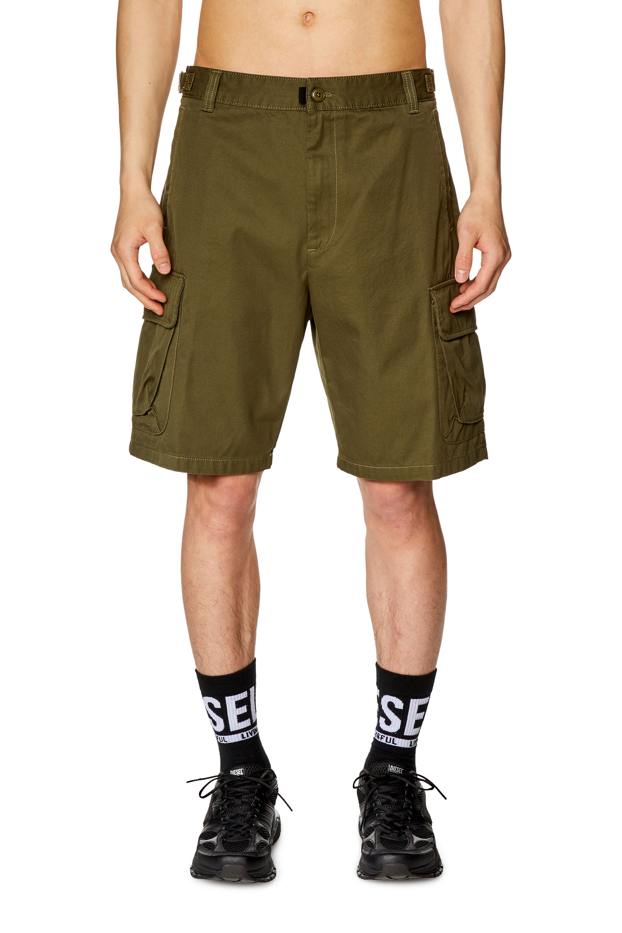 Twill cargo shorts in organic cotton - Shorts - Man - Green