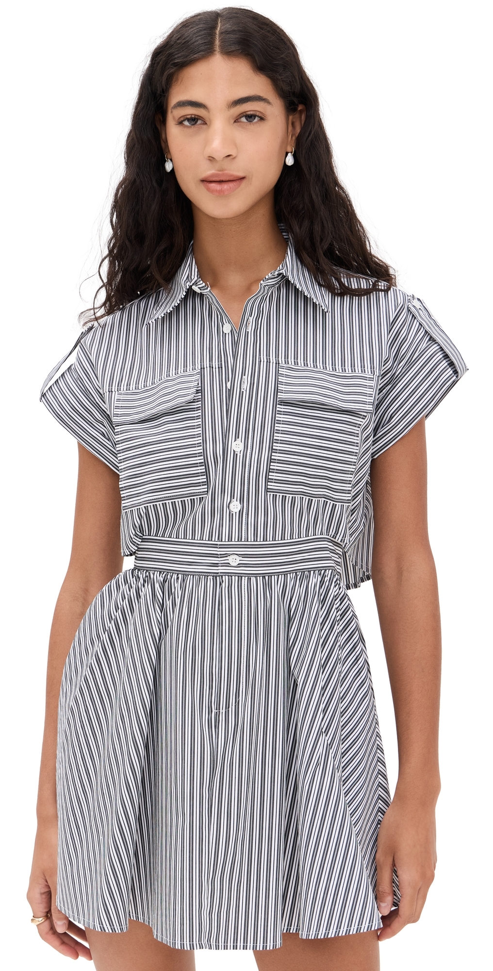 O. p.t Rowe Dress Black White Stripe