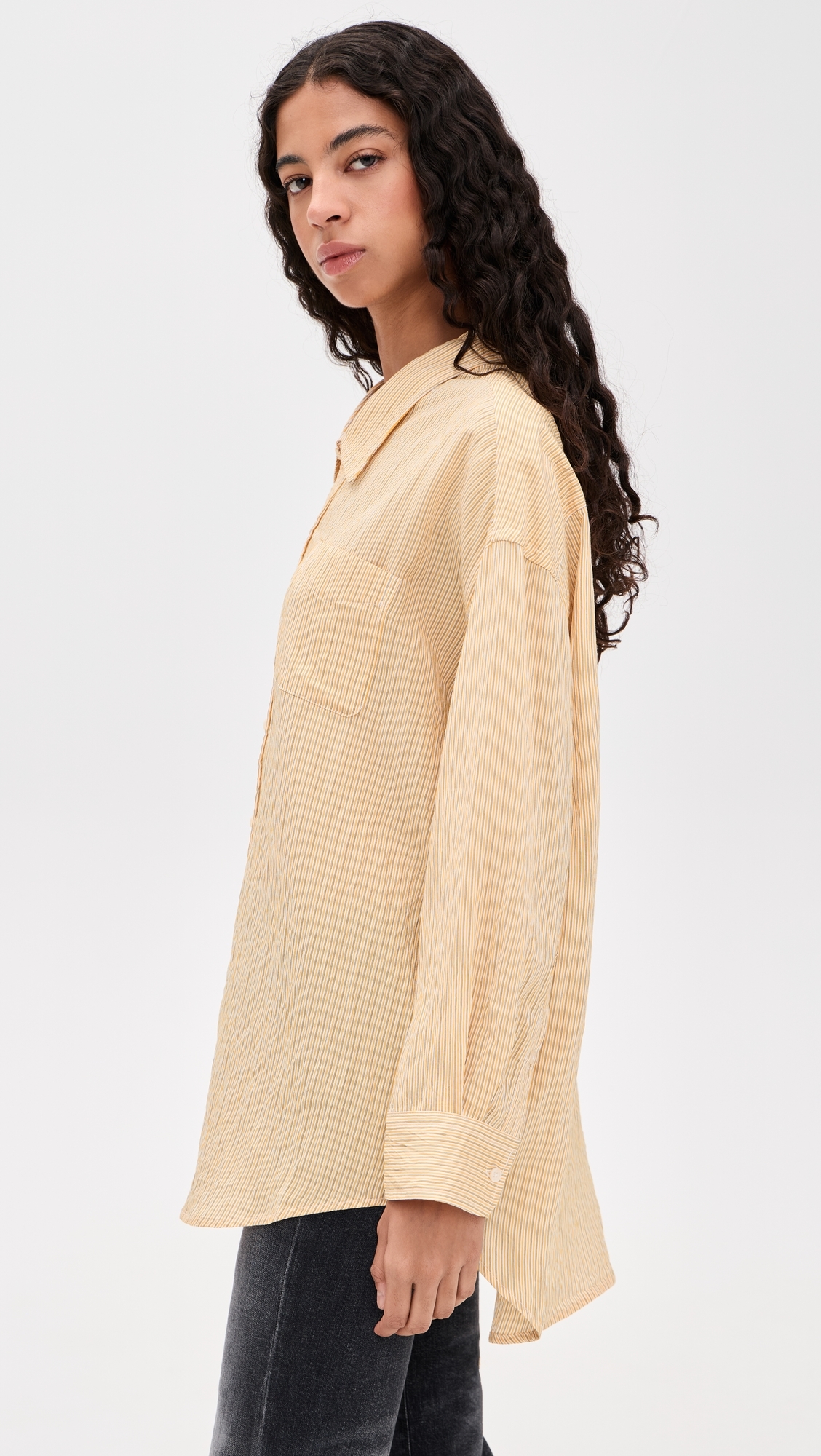 Drop Neck Shirt Orange Stripe