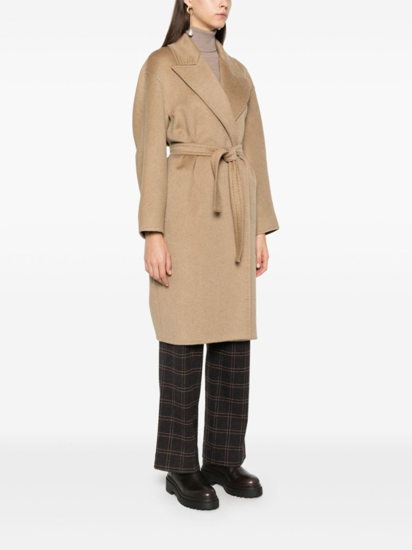 Beige Mid Length Trench Coat