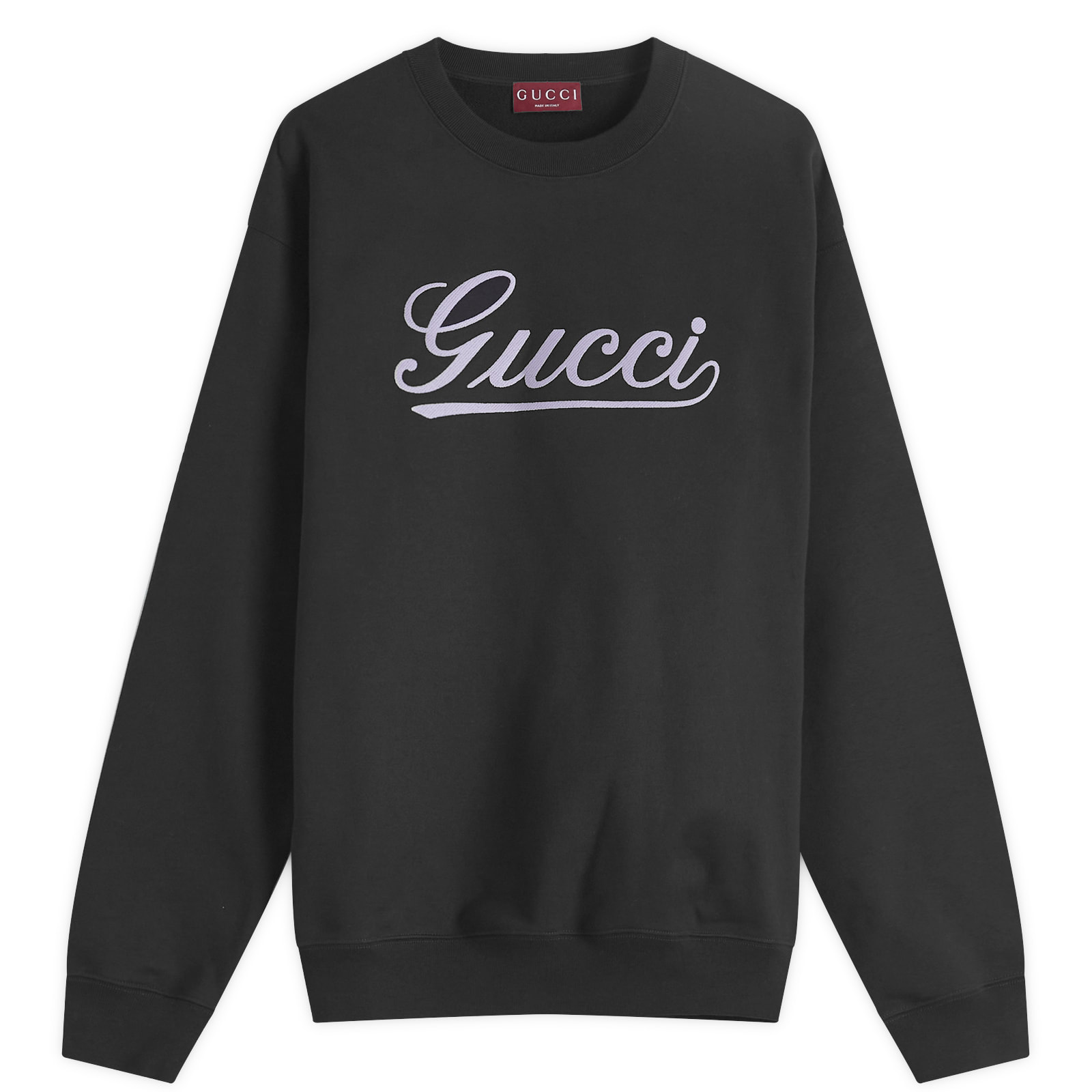 Men's Script Logo Crew Neck Sweatshirt in Black
