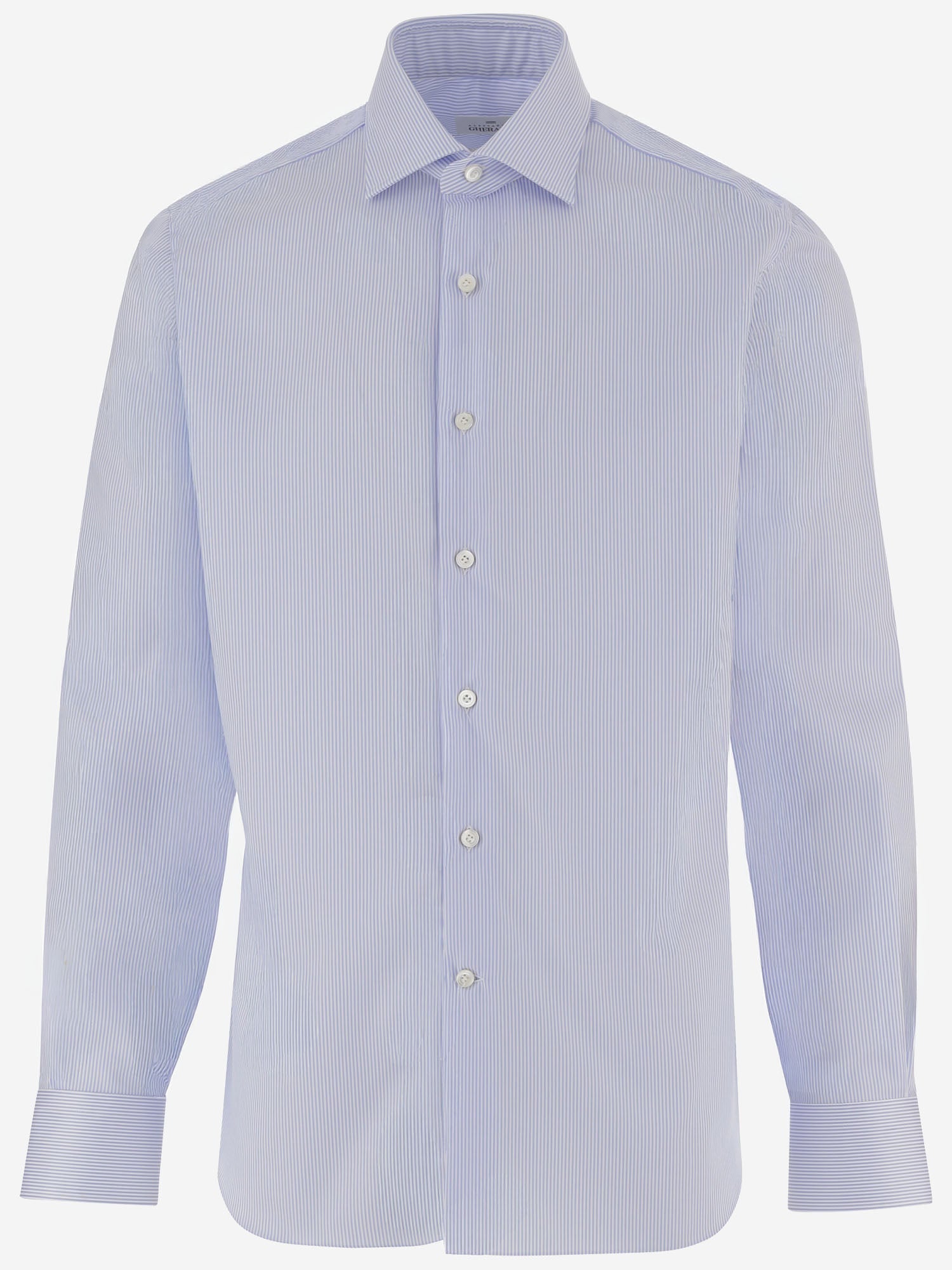 Striped Cotton Shirt — Blue