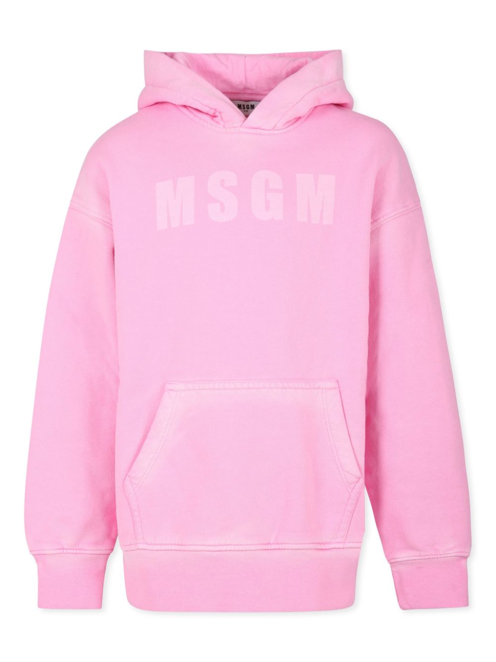 Logo-print cotton hoodie - Pink