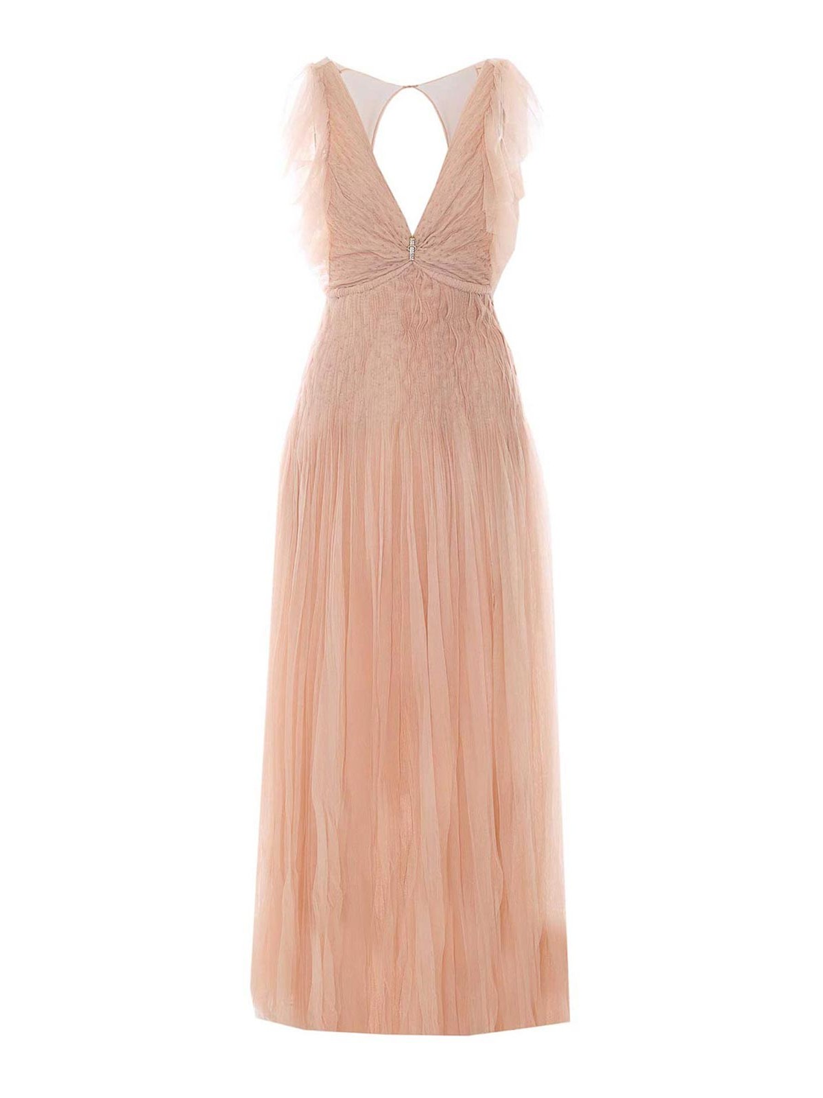 Red Carpet Long Dress With Rhinestones Detail