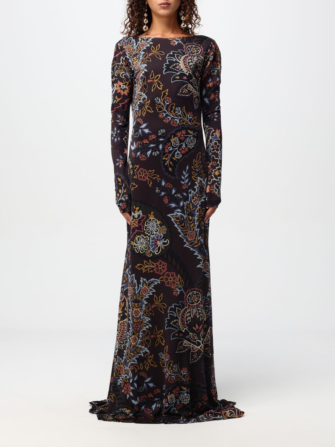 Paisley print maxi-dress - Black