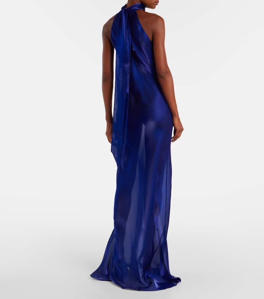 Sienna semi-sheer organza gown