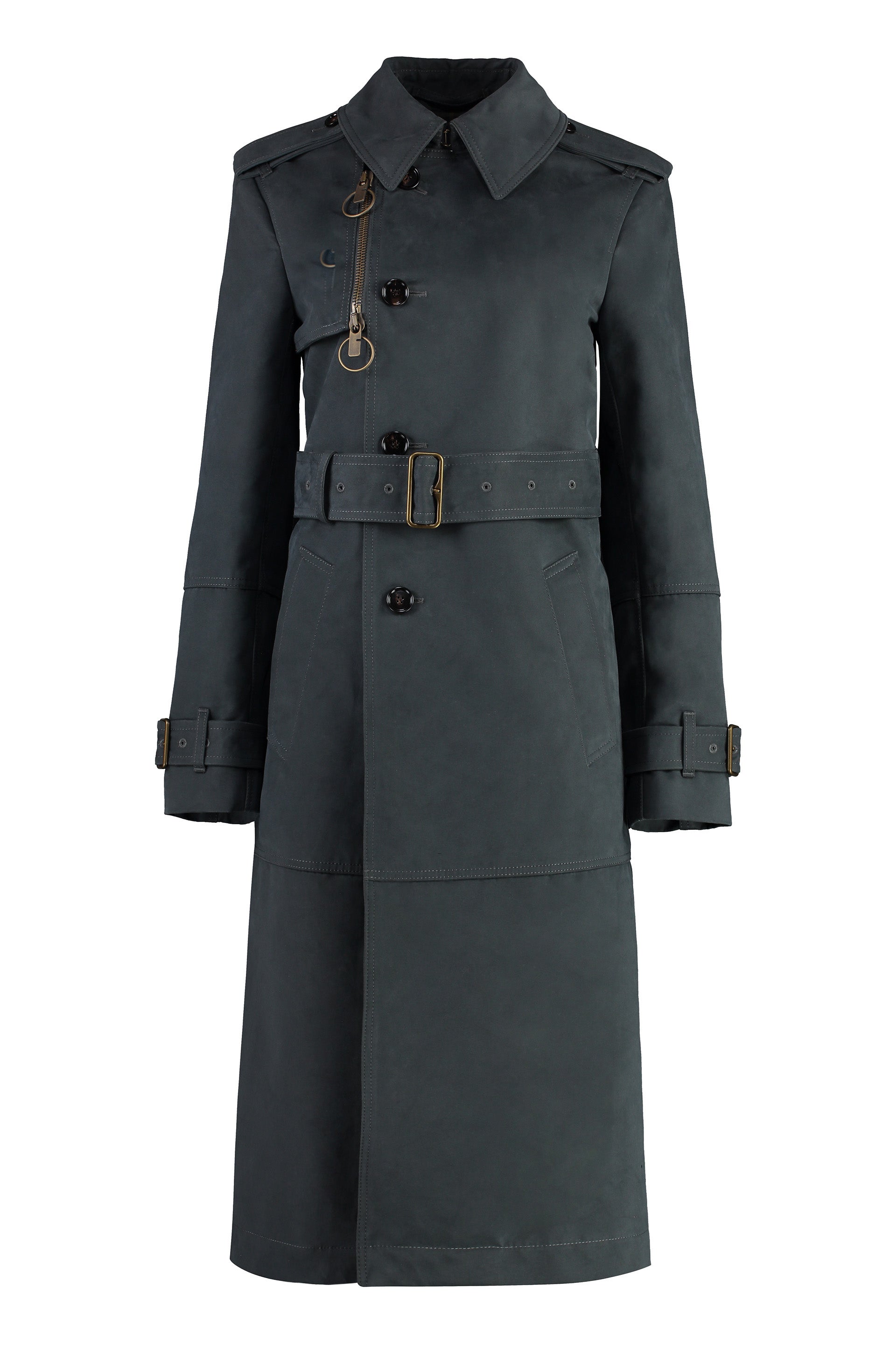 Cotton Trench Jacket with Storm Shield & Waist Belt