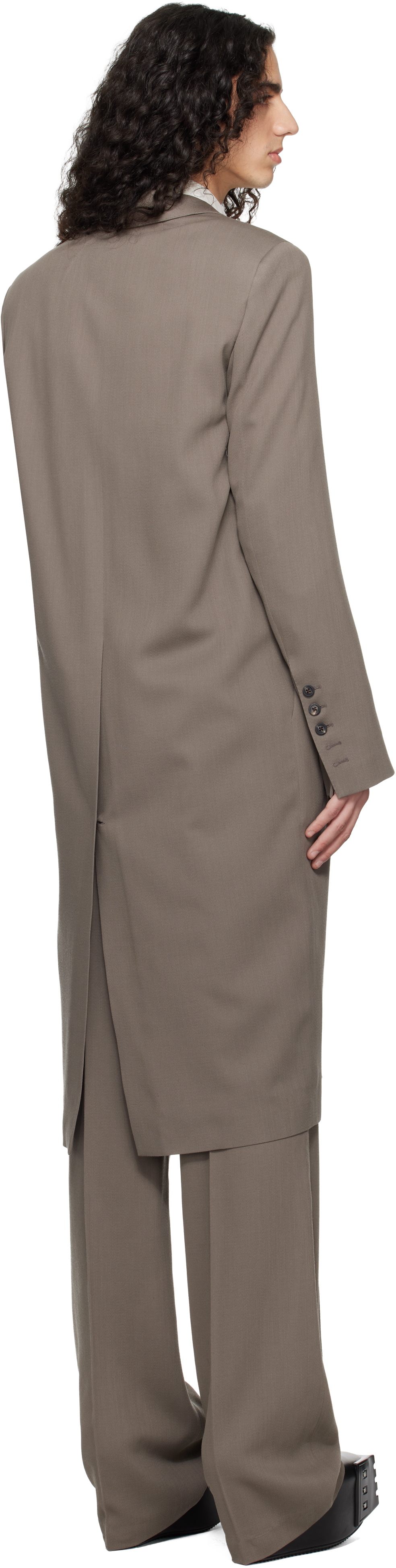 Gray Temple Twisted Wool Concordian Coat