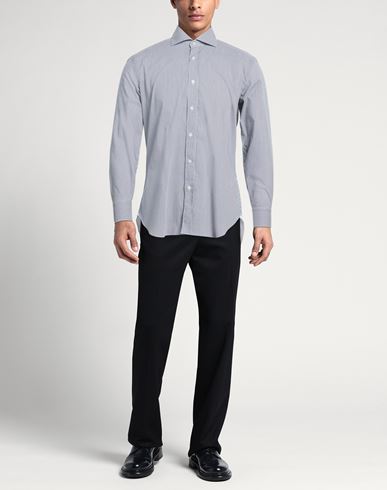 Man Shirt Midnight blue Size 17 Cotton, Polyamide, Elastane