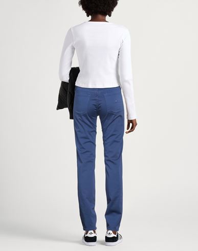 Woman Pants Blue Size 31 Cotton, Elastane