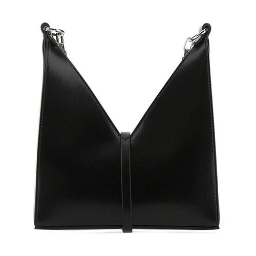 Mini cut-out leather bag - Black