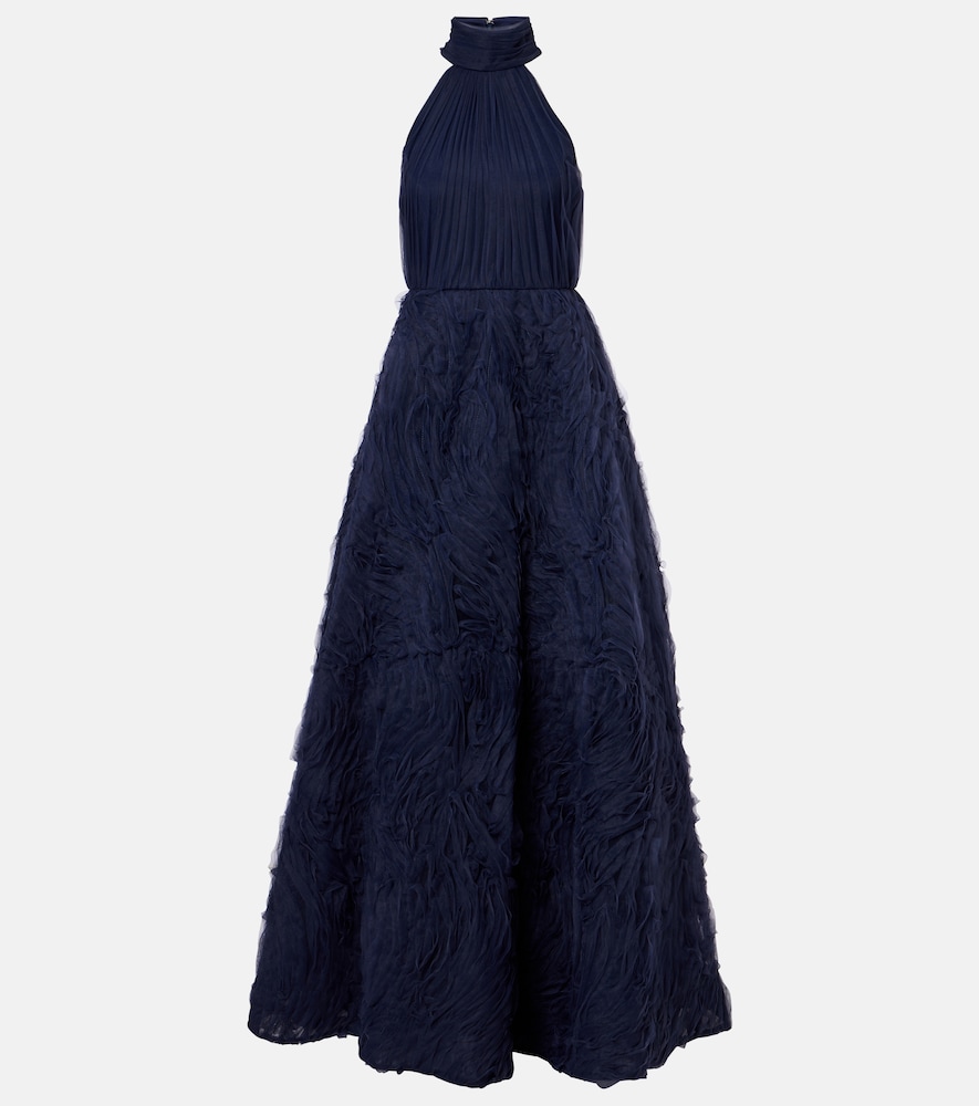 Jasmine pleated tulle gown