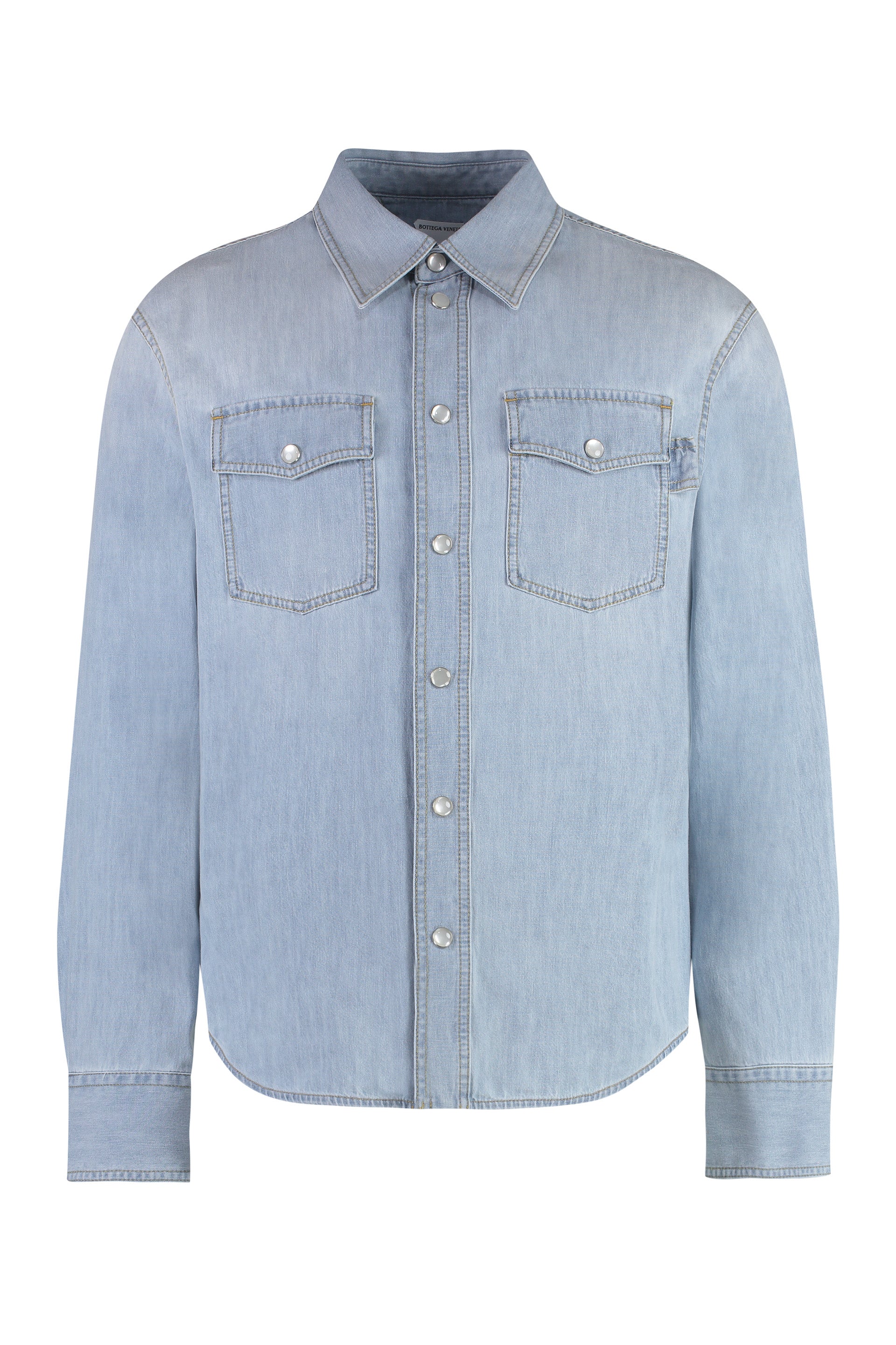 Denim with Flap Pockets Shirt — Blue