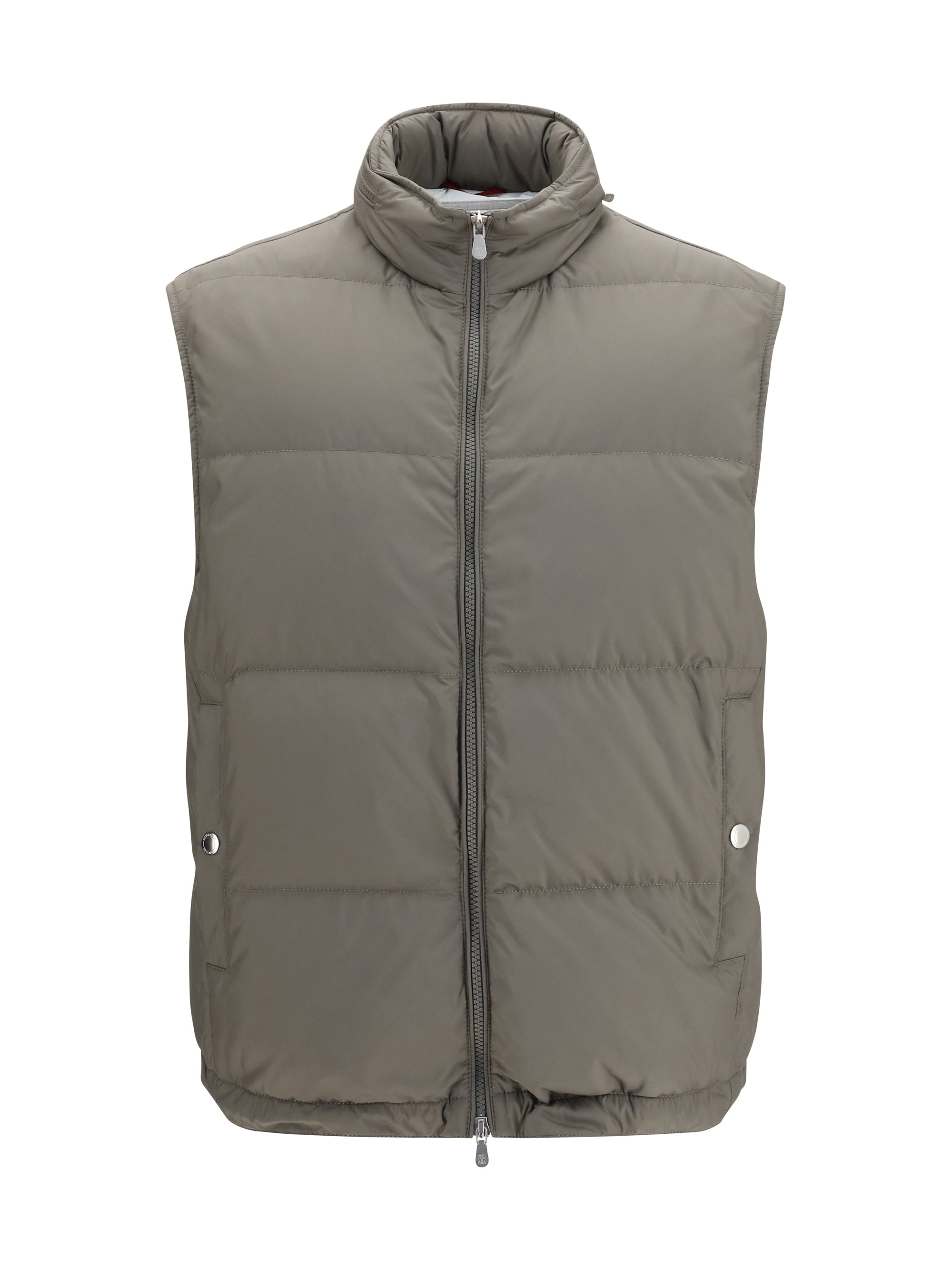 Quilted Padded Gilet — Gray