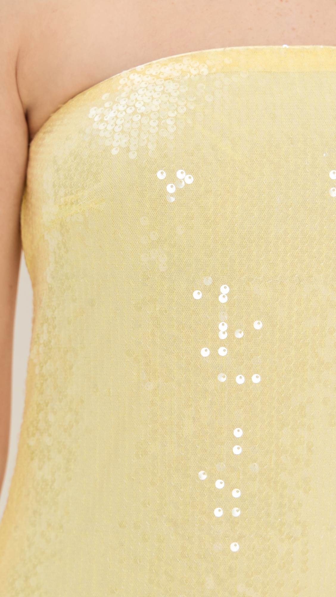 Strapless Sequins Maxi Dress Butter