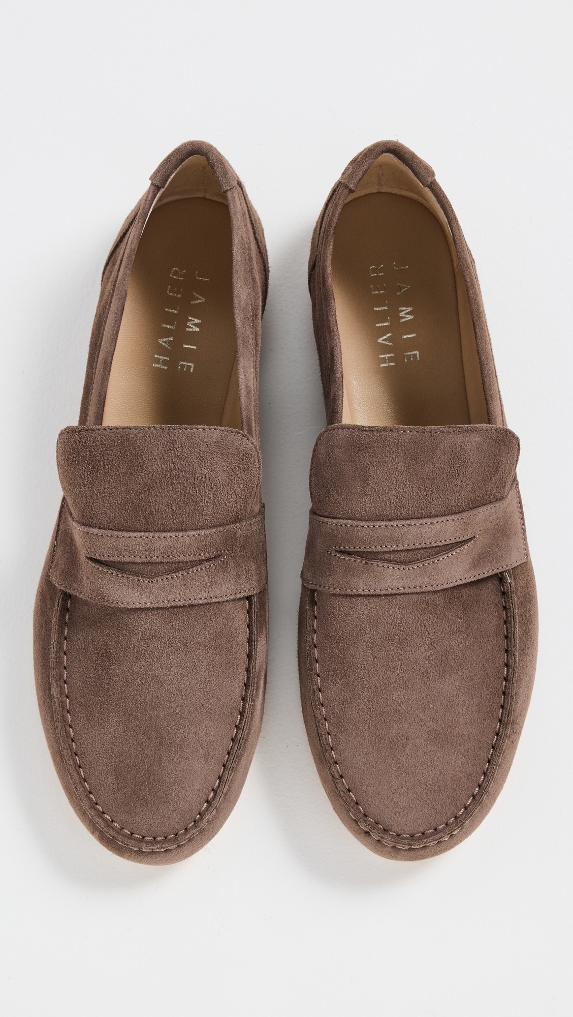 The Penny Loafers Taupe Suede