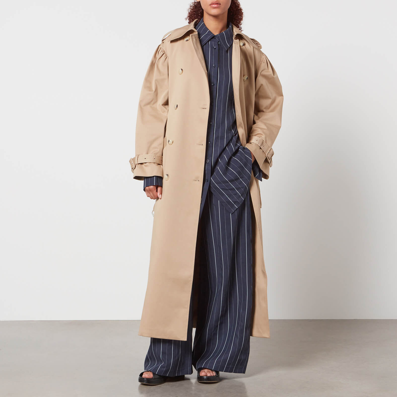 Aligne Julia Stretch-Cotton Gabardine Maxi Trench Coat - EU 42/UK 14