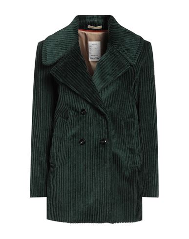 Paltò Woman Coat Dark green Size 6 Cotton