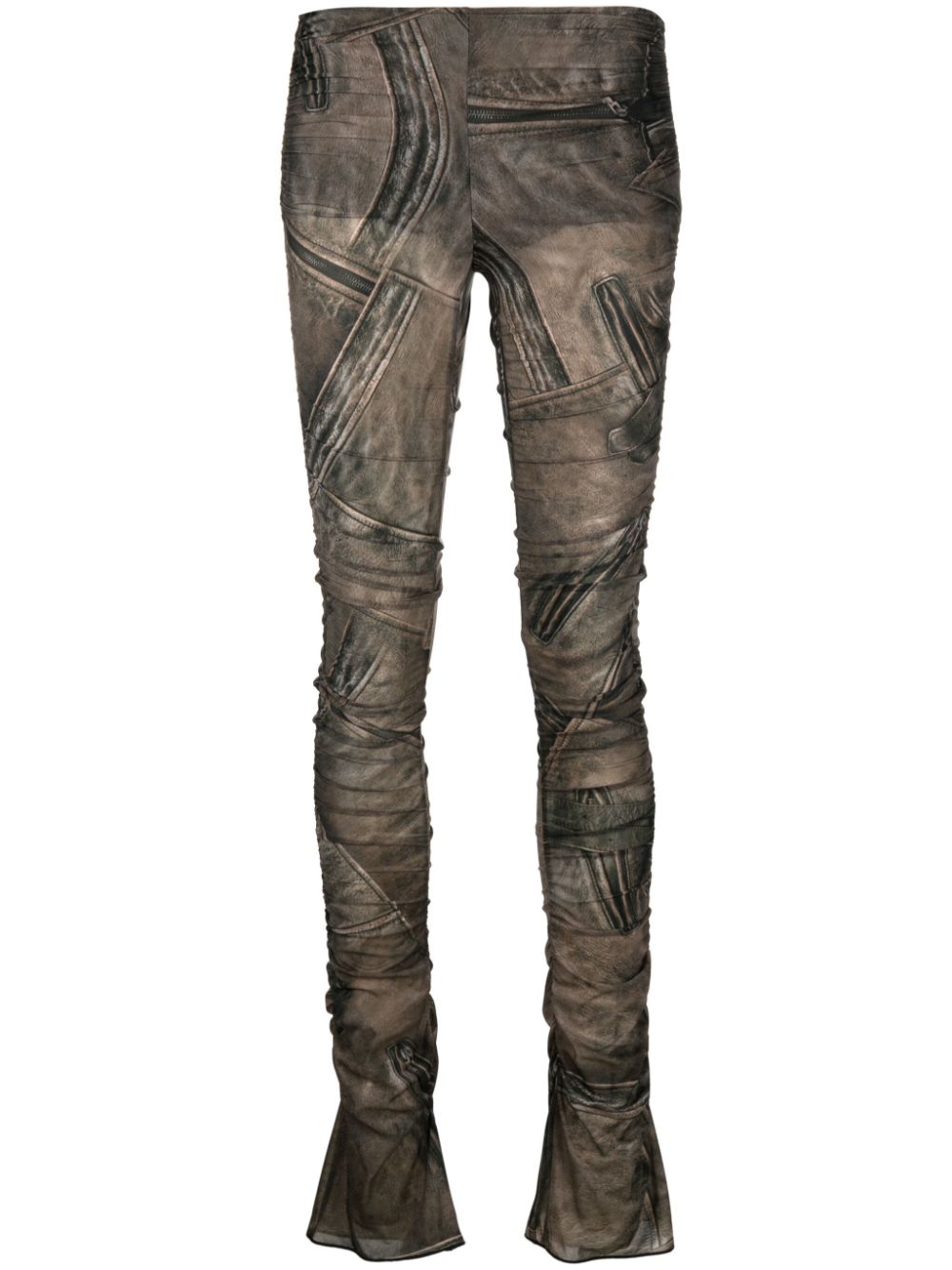 Low-rise straight-leg trousers - Brown