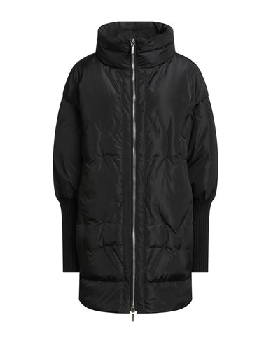 Woman Puffer Black Size 6 Polyester, Virgin Wool
