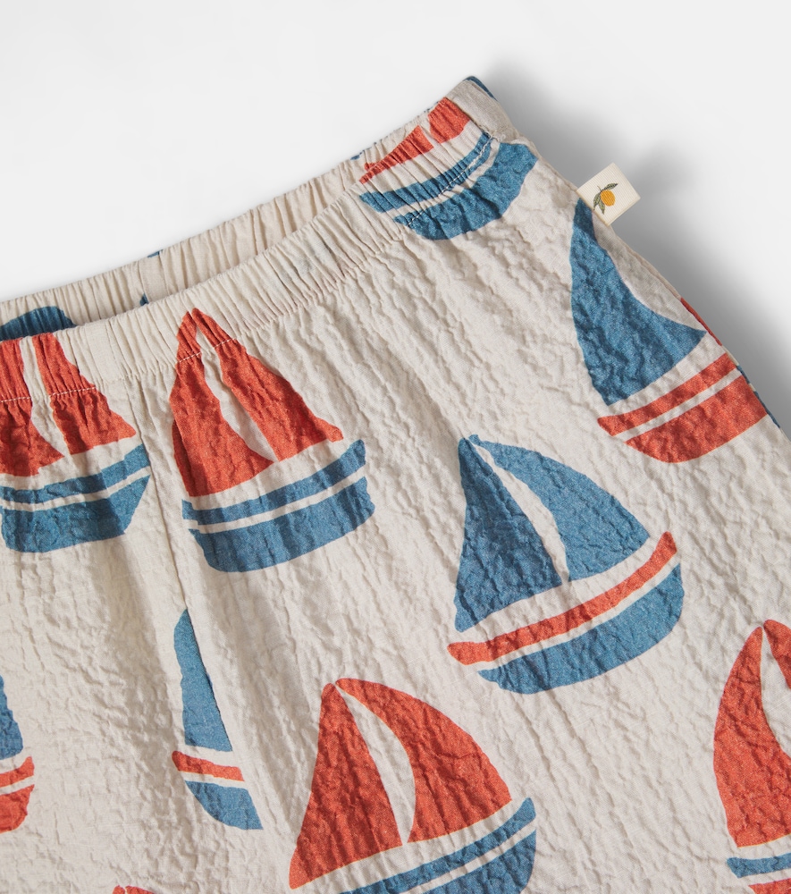 Konges Sløjd Elliot printed cotton seersucker shorts