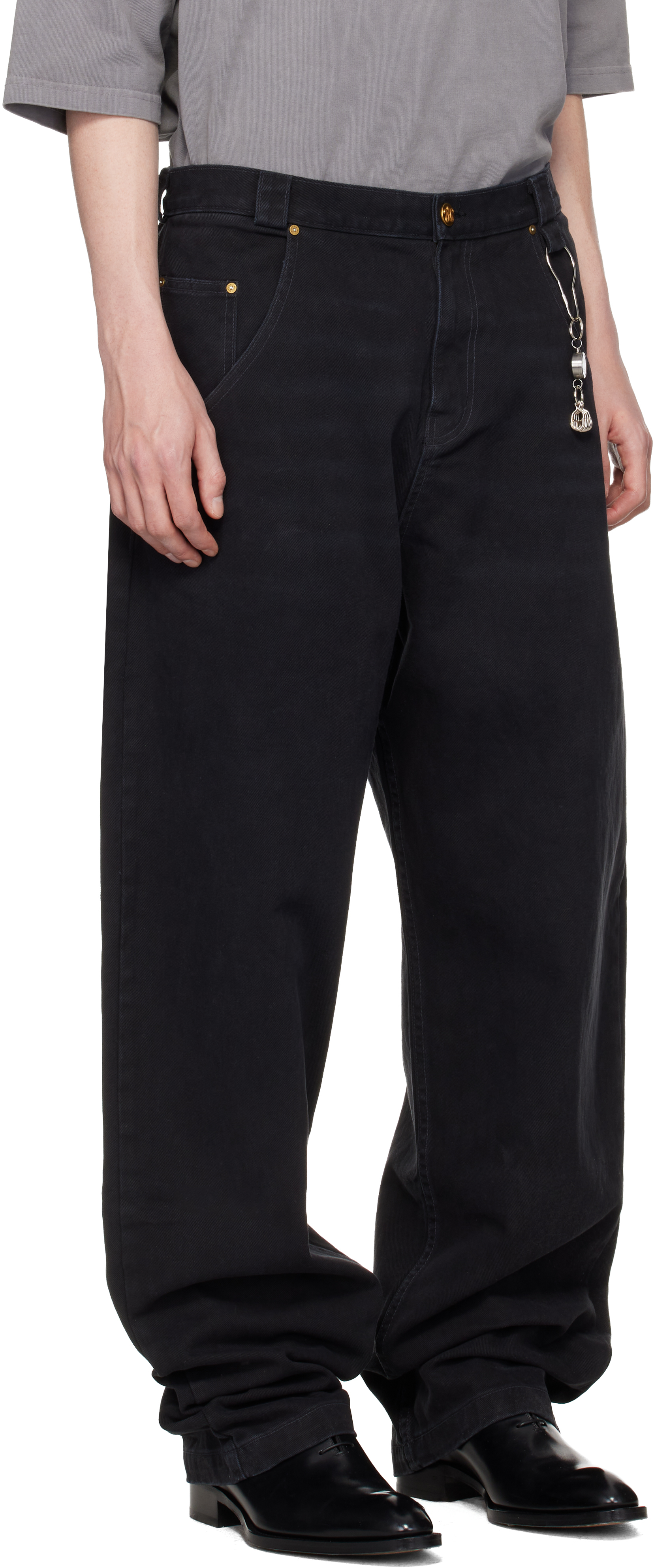 Black Straight Leg 'Bad Boy' Jeans