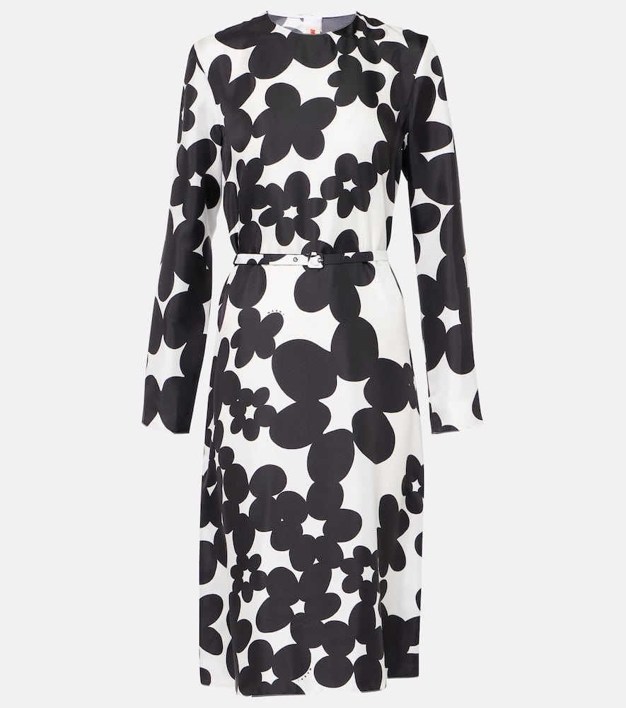 Marni Printed silk midi dress