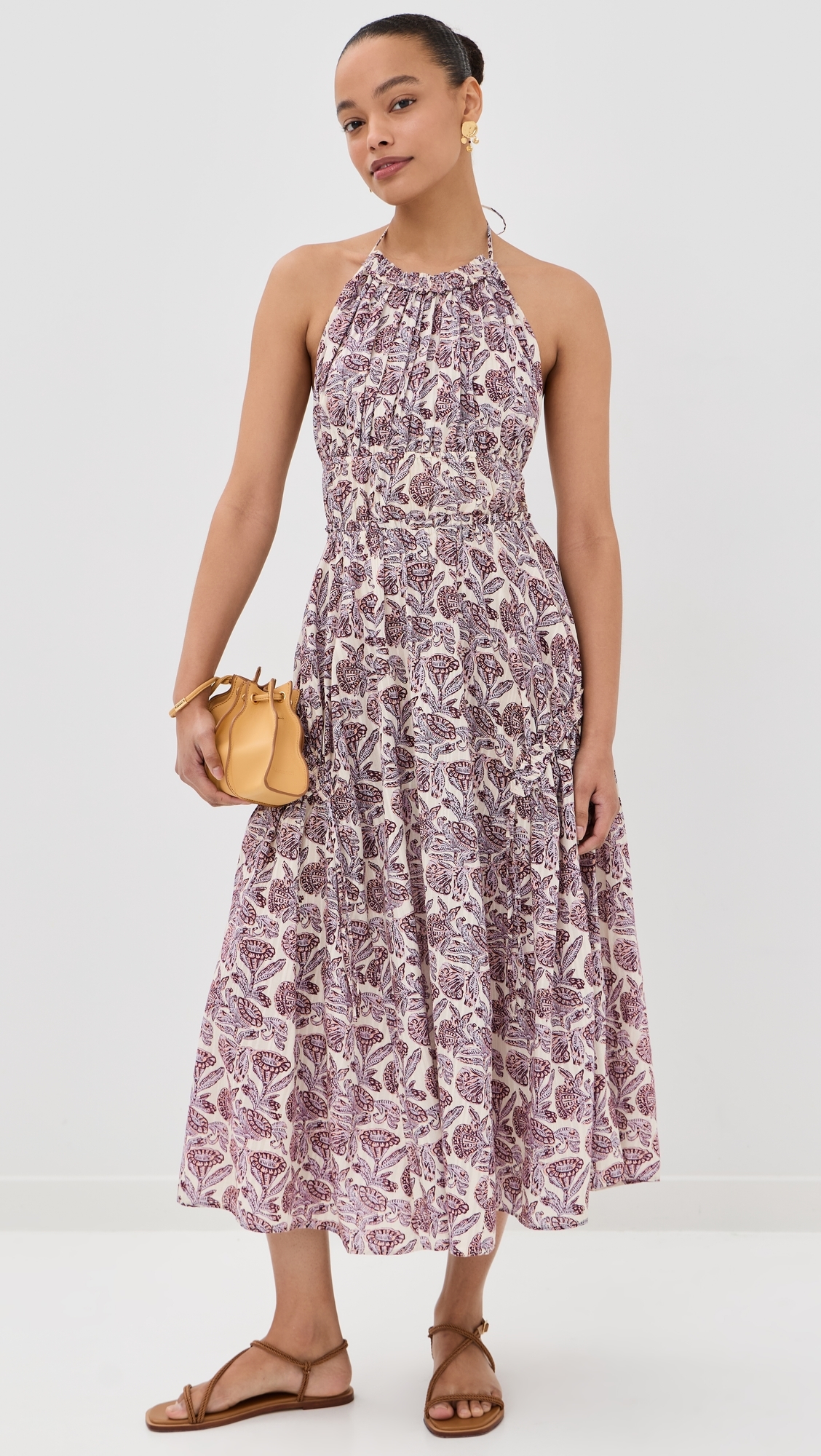 Anelise Halter Midi Dress Meadow
