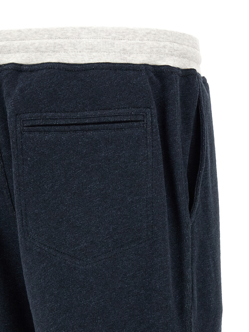 Linen Cotton Joggers Pants Blue