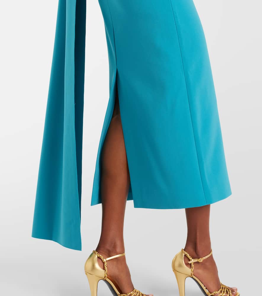 Maite caped crêpe midi dress