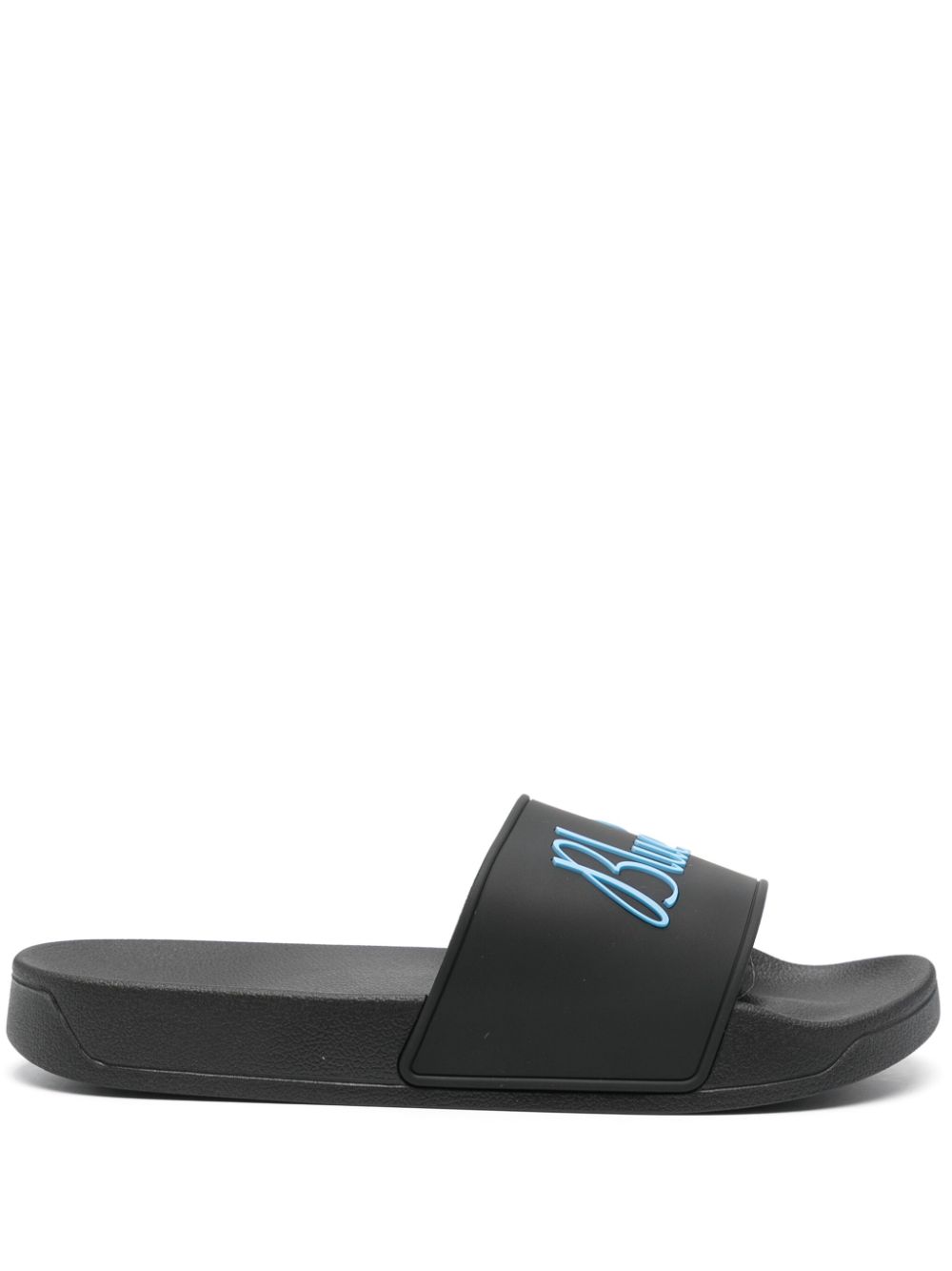 3D-logo open-toe slides - Black