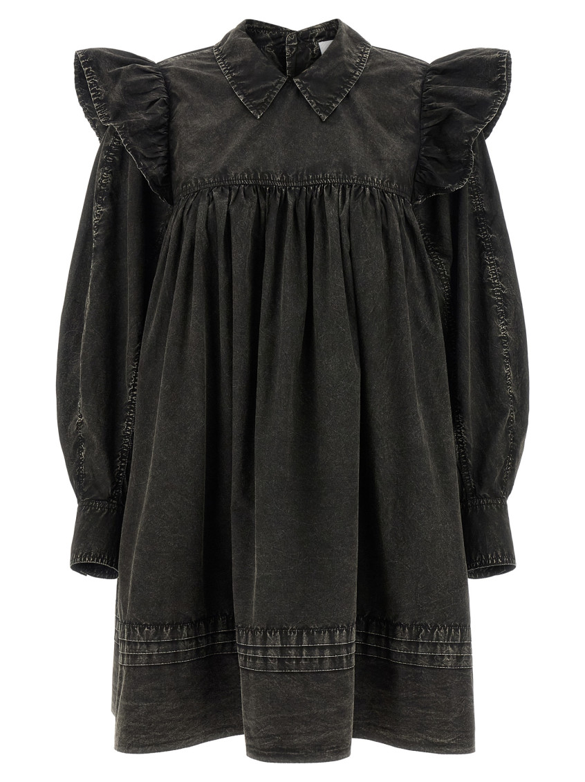 Black Washed Mini Shirt Dresses Black