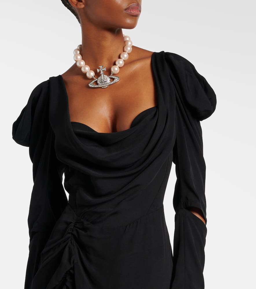 Panther draped midi dress