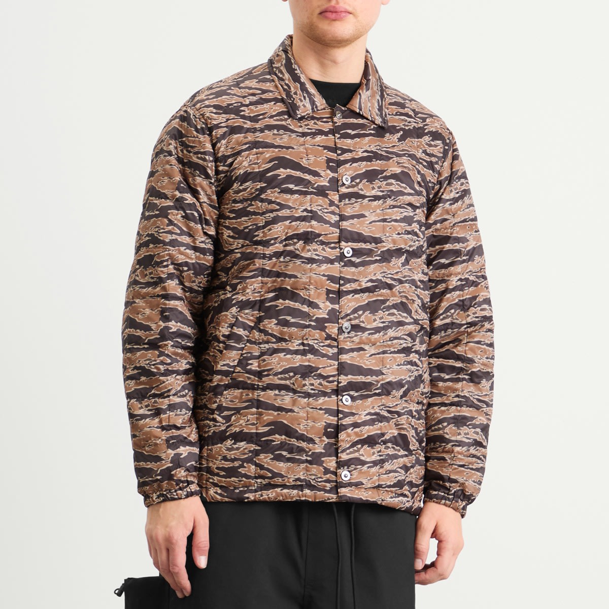 Men's Down Coach Jacket Black/Gold Tiger Camo