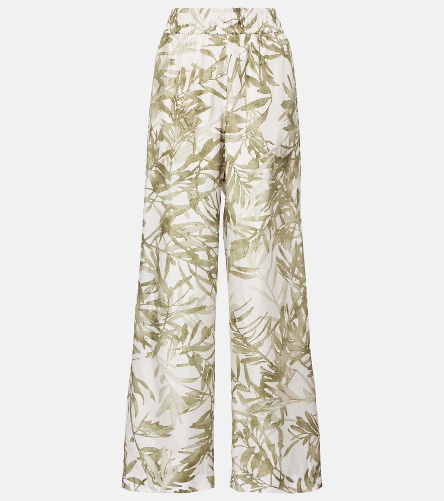 Silk wide-leg pants