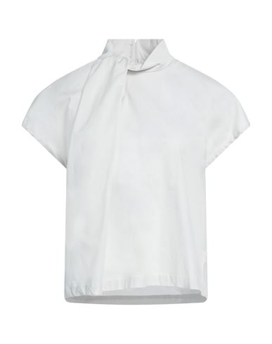 Alpha Studio Woman Top Light grey Size 12 Cotton, Elastane