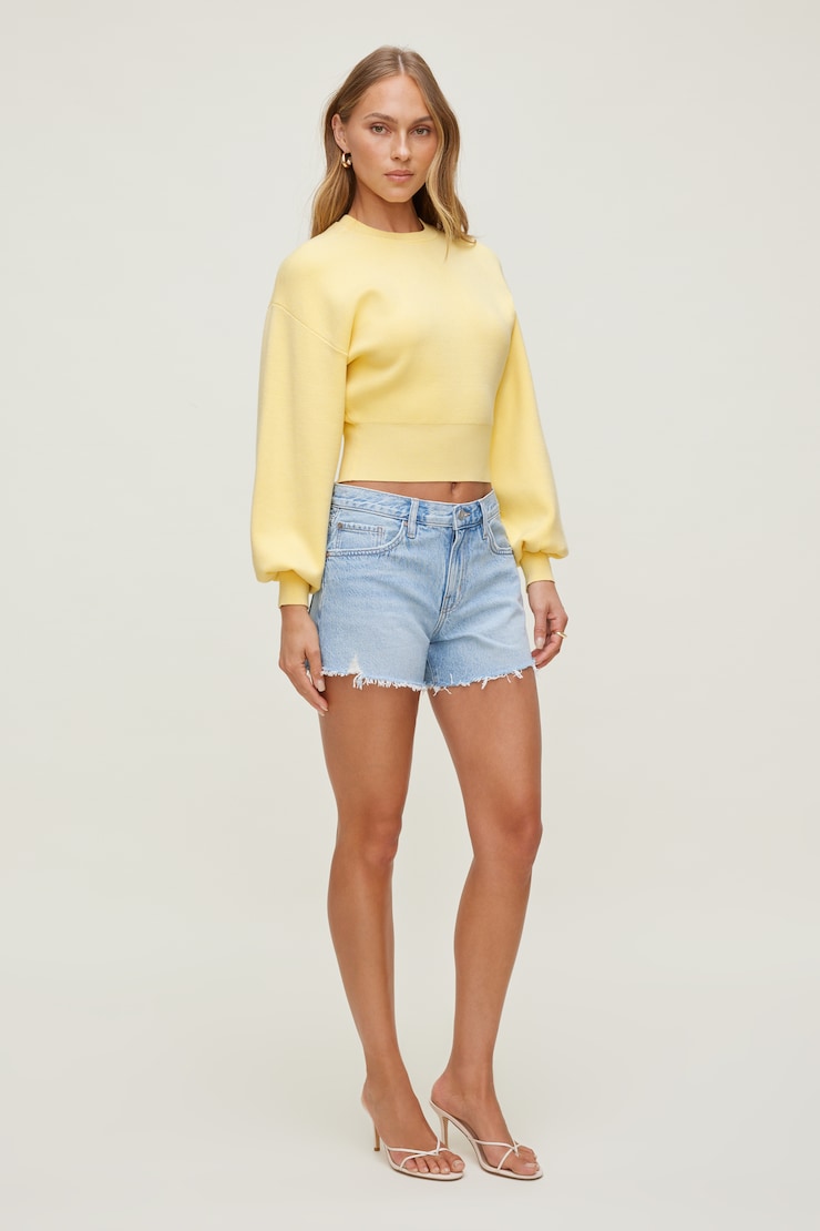 Bea Crewneck Sweater - Yellow - Women Clothing