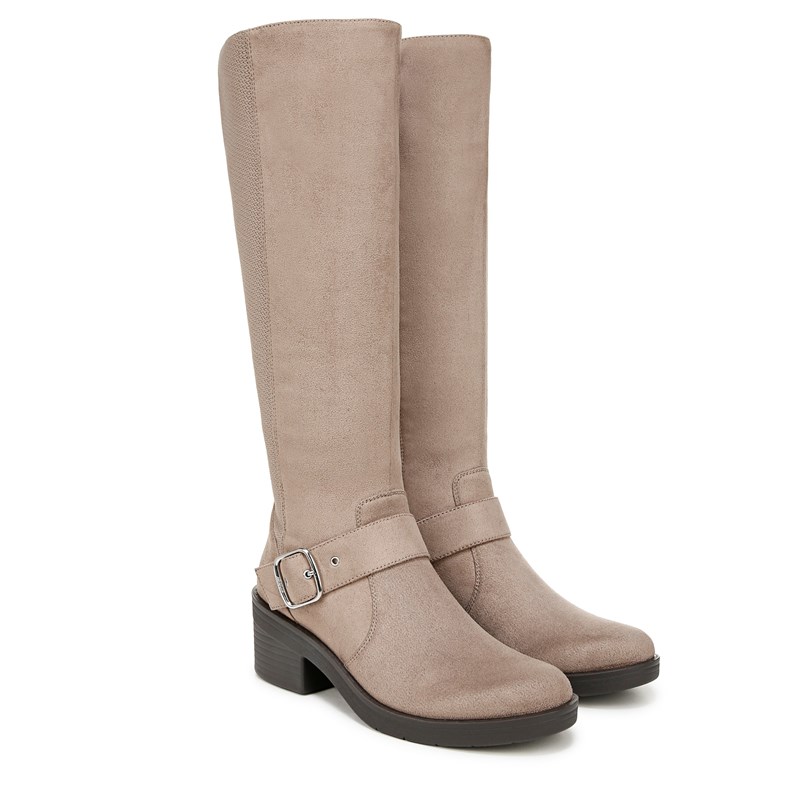 Women's Olympia Knee High Boots (Latte Stretch Fabric)
