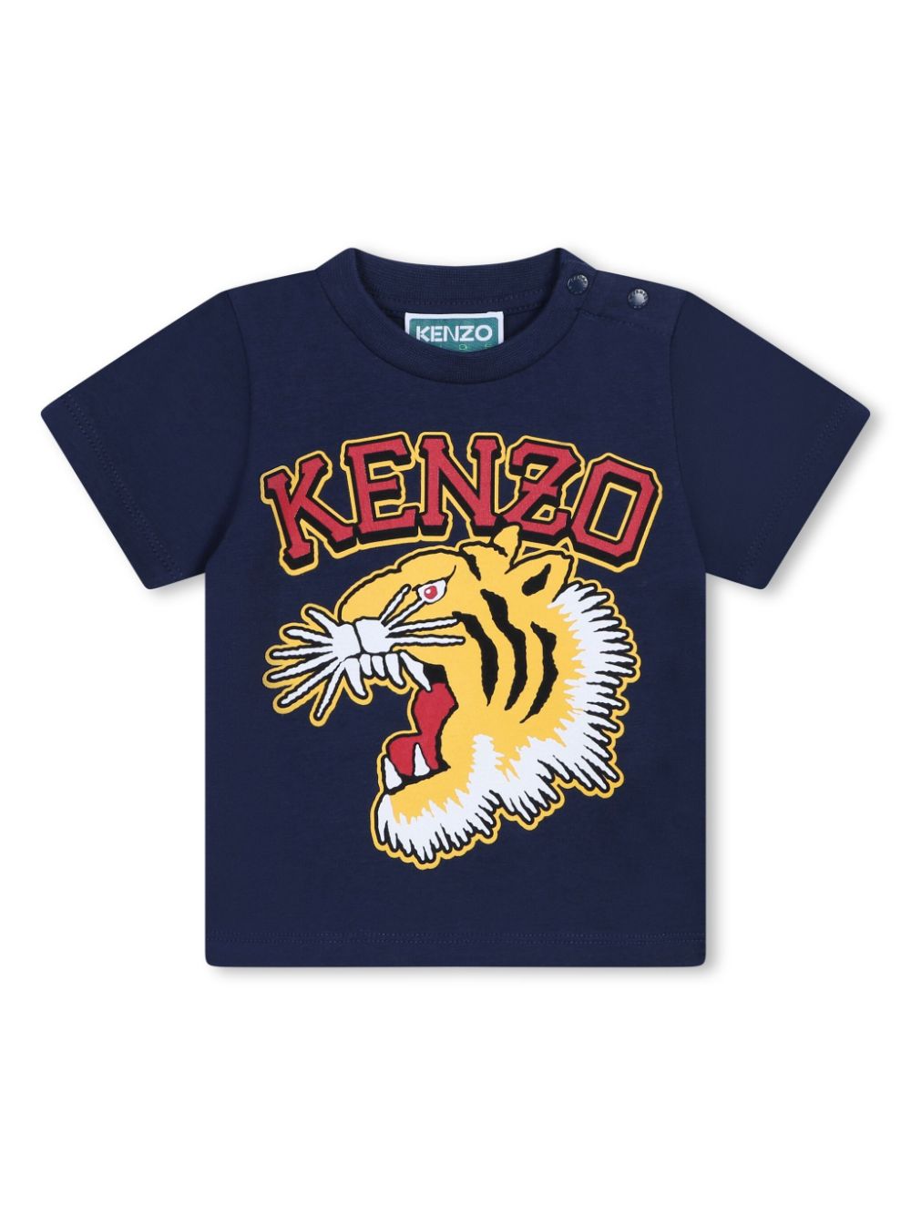 Tiger-print cotton T-shirt - Blue