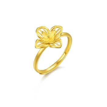 'Floral' 999.9 Gold Ring