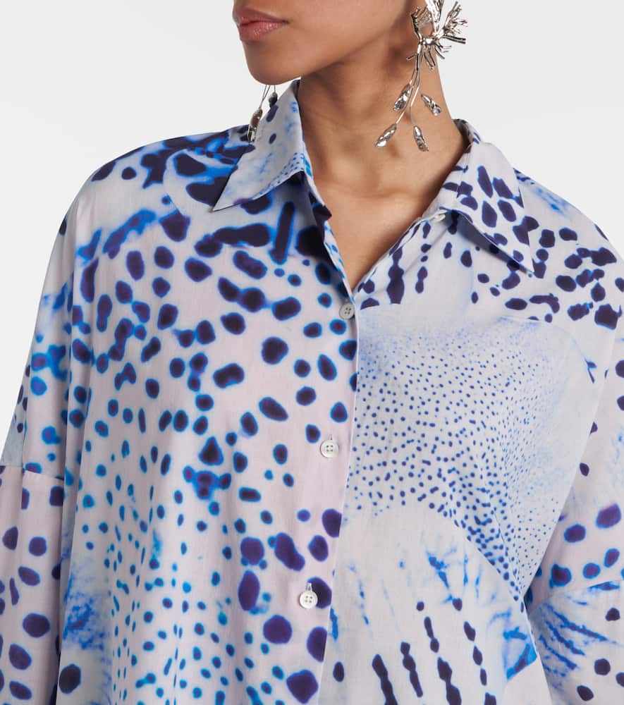 Printed cotton voile shirt