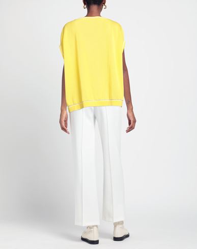 Woman Sweater Yellow Size 4 Cotton, Elastane