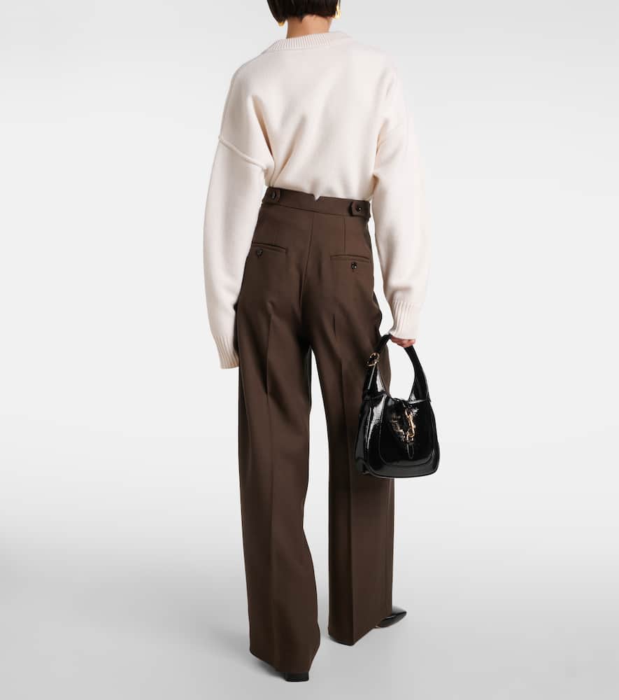 Virgin wool straight-leg pants