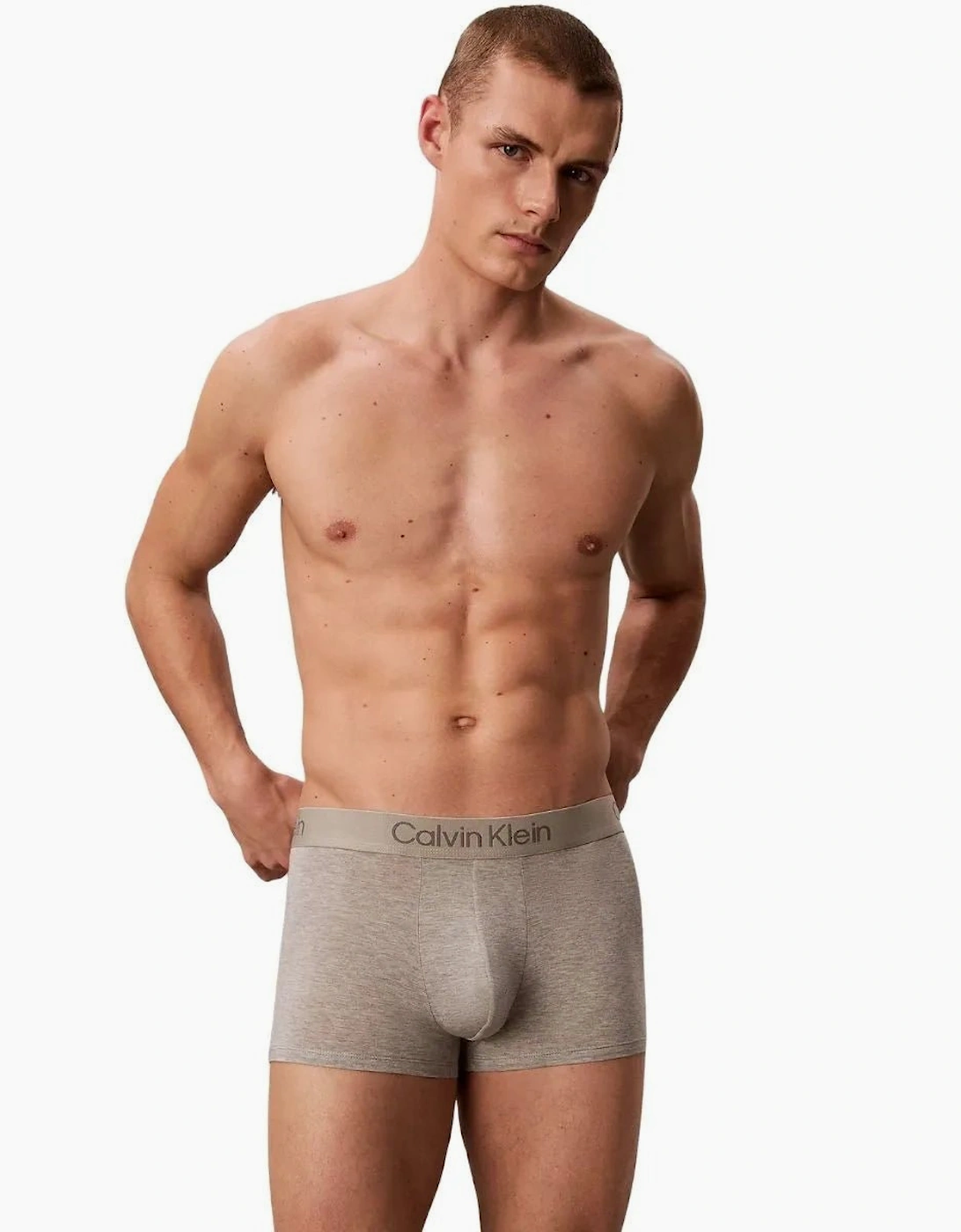 Calvin Klein Men's 3-Pack Ultra Soft Modal Boxer Trunks, Black/Grey/Khaki