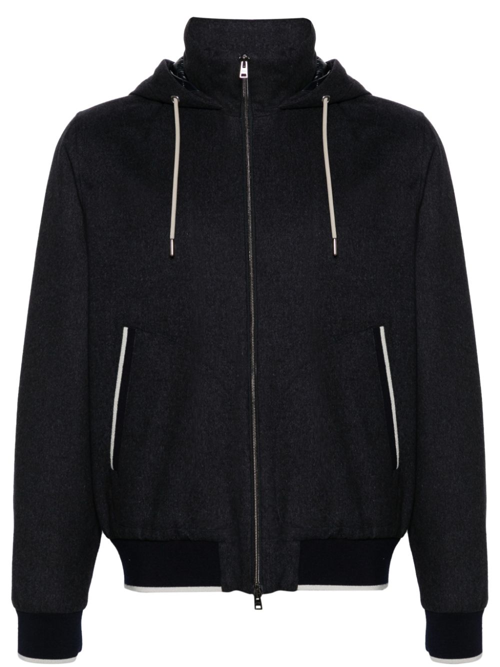High-neck hooded jacket - Grey