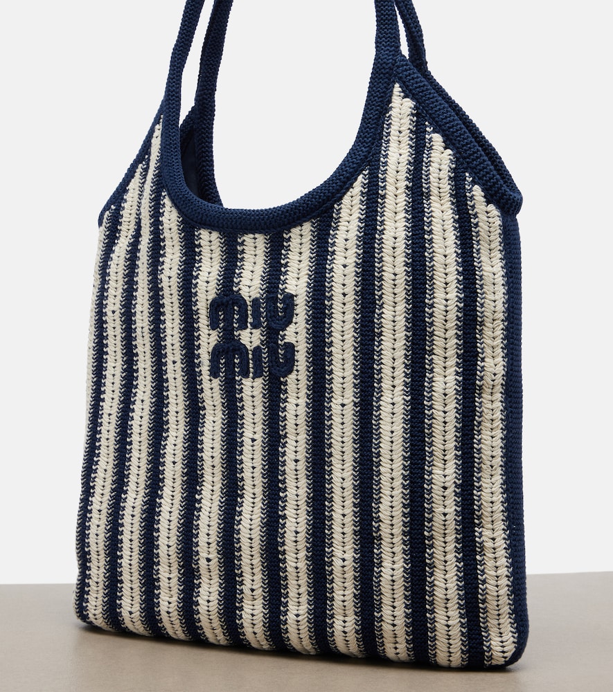 Ivy Medium striped crochet shopper