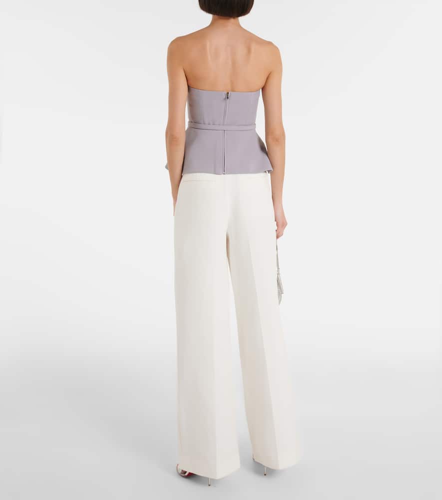 Roland Mouret Asymmetric strapless peplum crêpe top