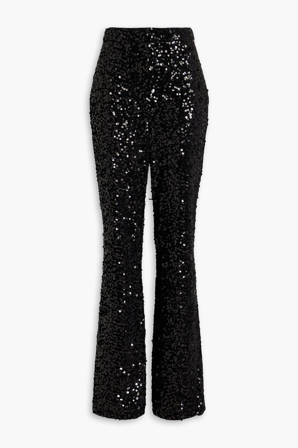 Sequined velvet flared pants