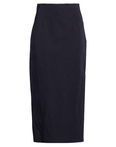 Woman Maxi skirt Midnight blue Size 10 Cotton, Linen
